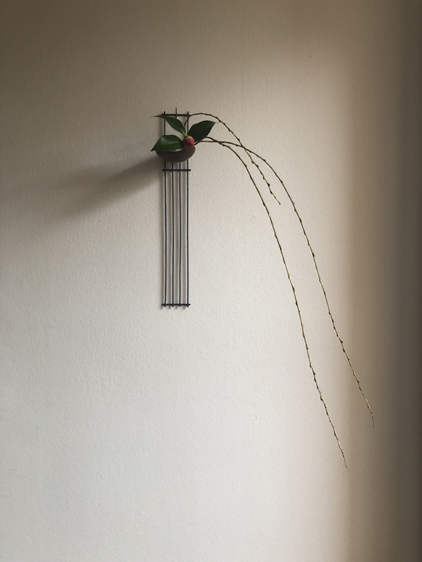 weeping willow, camellia, copper bowl, iron suihatsu