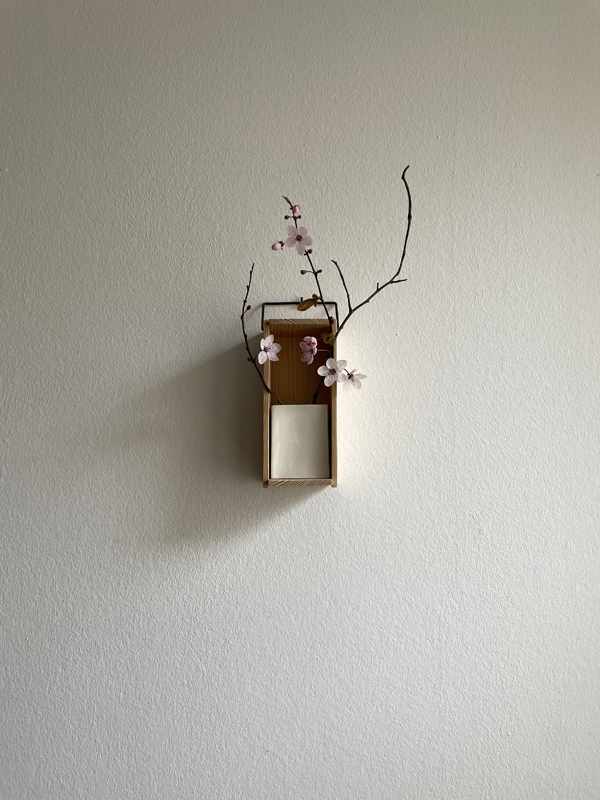 cherry plum blossoms, pine wood, iron, porcelain