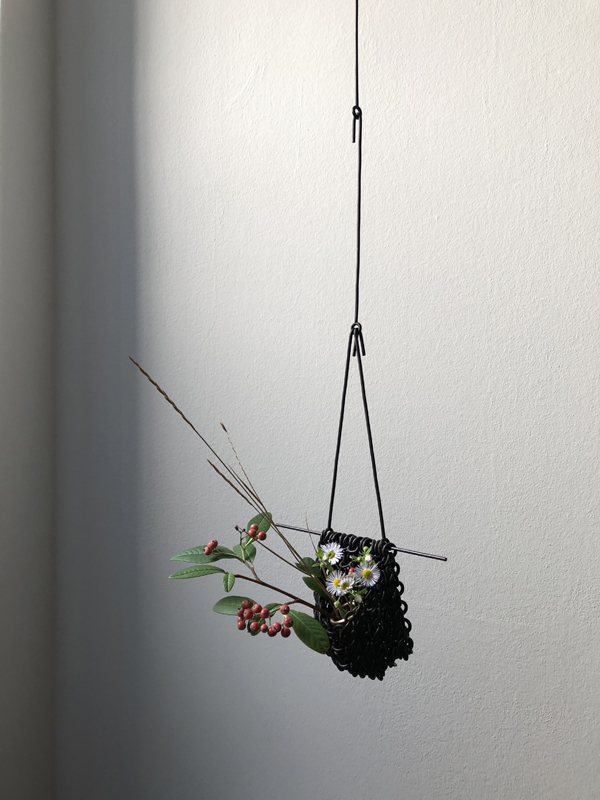 prairie fleabane, mountain cotoneaster, dog’s tail, bronze vase, iron chainmail